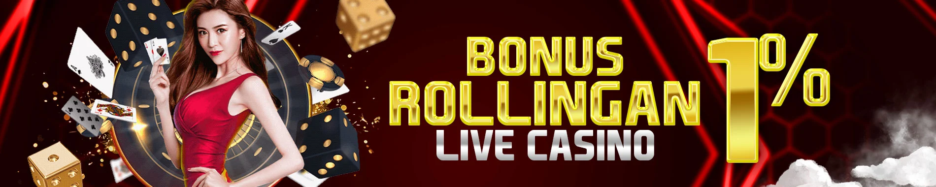 BONUS ROLLINGAN CASINO 1% MINGGUAN